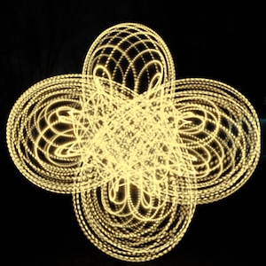 HALO Custom LED Hula Hoop - Handmade in Colorado - Durable, Rechargeable, & Collapsible [Warm White Dotted Tracers Lights]