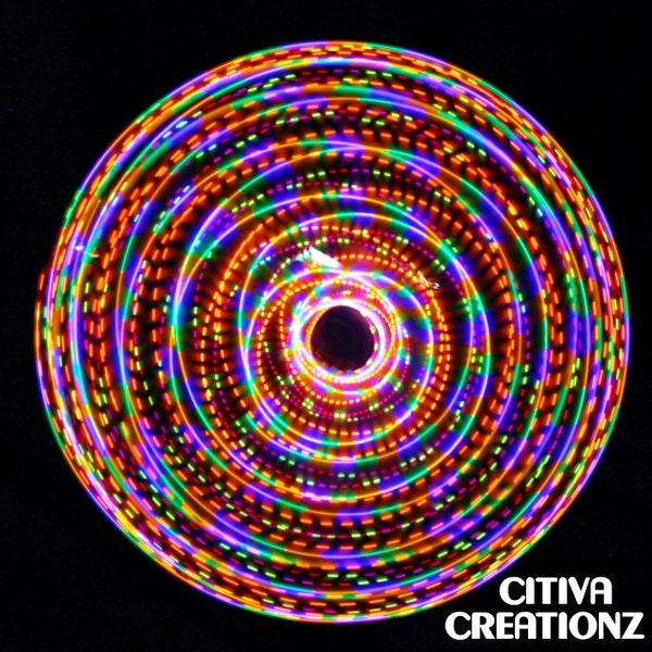 CARIBBEAN Custom LED Hula Hoop - Handmade in Colorado - Durable, Rechargeable, & Collapsible