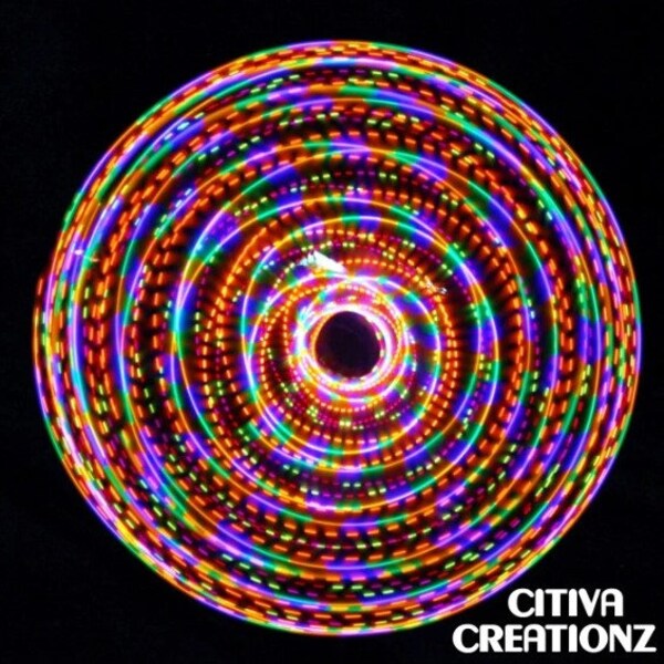 34" CARIBBEAN LED Hula Hoop - Handmade in Colorado - Durable, Rechargeable & Collapsible
