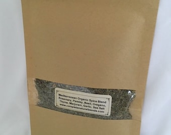 Tempero de mistura de ervas e especiarias de sal e alho mediterrâneo 2 oz. Salsa, alecrim, manjericão, orégano, tomilho, manjerona, alho, sal marinho