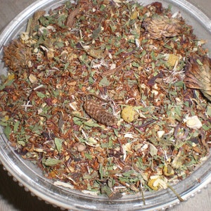 Rooibos Detox Herbal Tea 4 oz. organic, herbal, Dandelion Burdock Red Clover Chamomille Alfalfa Lemon Balm Licorice Slippery Elm Hibiscus