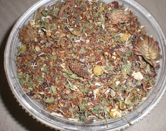 Rooibos Detox Herbal Tea 4 oz. orgánico, herbal, diente de león Bardana Trébol rojo Manzanilla Alfalfa Bálsamo de limón Regaliz Olmo resbaladizo Hibisco