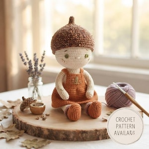 Acorn Doll Crochet Pattern – Woodland Amigurumi PDF Tutorial (Digital Download)