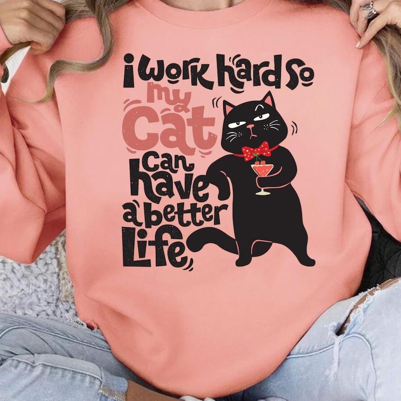 20 Funny Cat PNG Bundle, Sarcastic Designs, Cat Mom Humor, Crazy Pets, Digital Download image 2