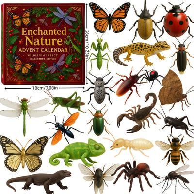 Discover Natures Trick Advent Calendar 2025, Woodland X-Mas Countdown Calendar Set 2D Acrylic, Nature Prank Holiday Gift, Gift for Animal Lovers