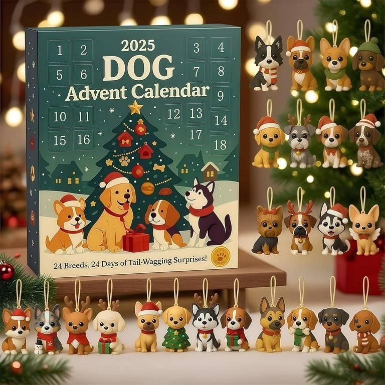 Discover Dog Lover Advent Calendar X-Mas 2025 with 24 Acrylic Dog Ornaments, Cute Puppy Christmas Countdown, Holiday Gift for Dog Owners & Pet Lovers