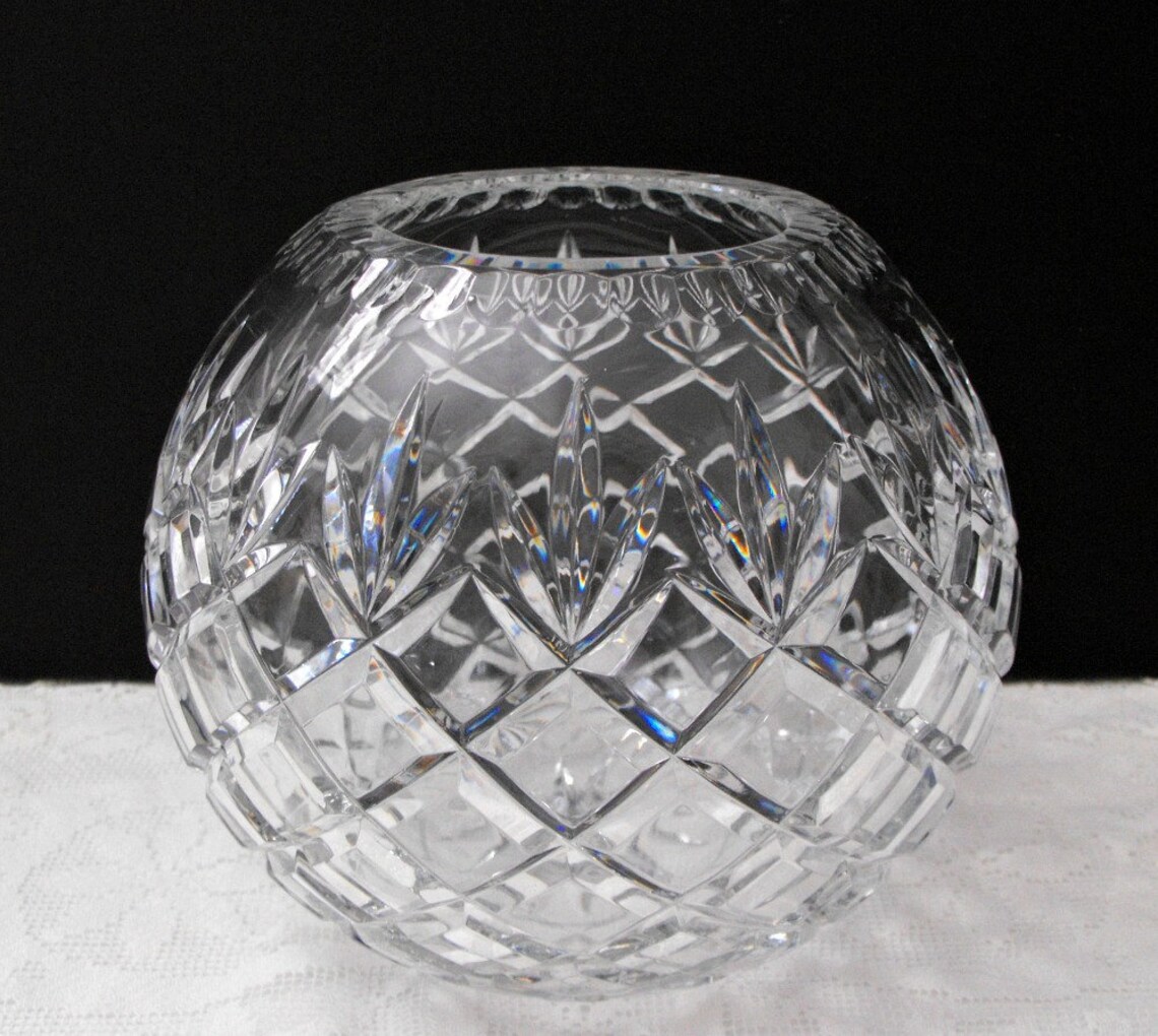Vintage Beautiful Round Lead Crystal Bowl Etsy
