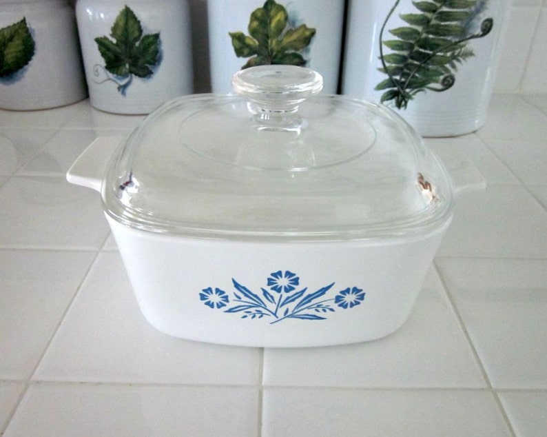 Vintage Corning Ware Dish A 1 1 2b Blue Cornflower Pattern 1 1 2 Qt 30F
