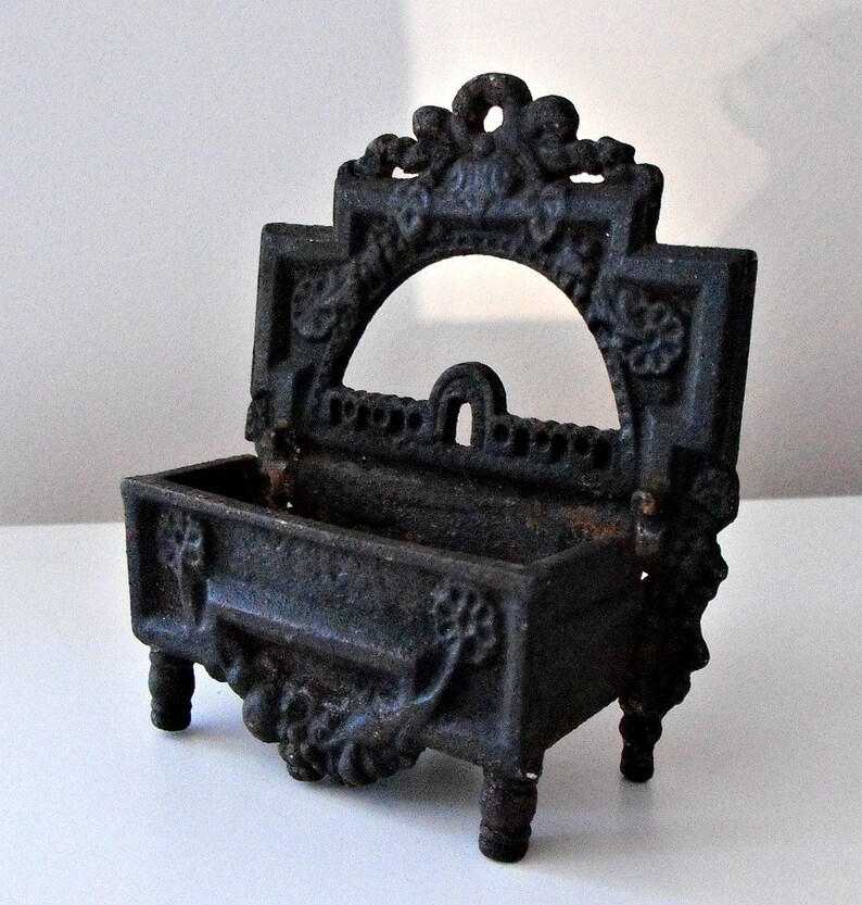 Vintage Cast Iron Wooden Match Holder LB19 By Iron Art Etsy