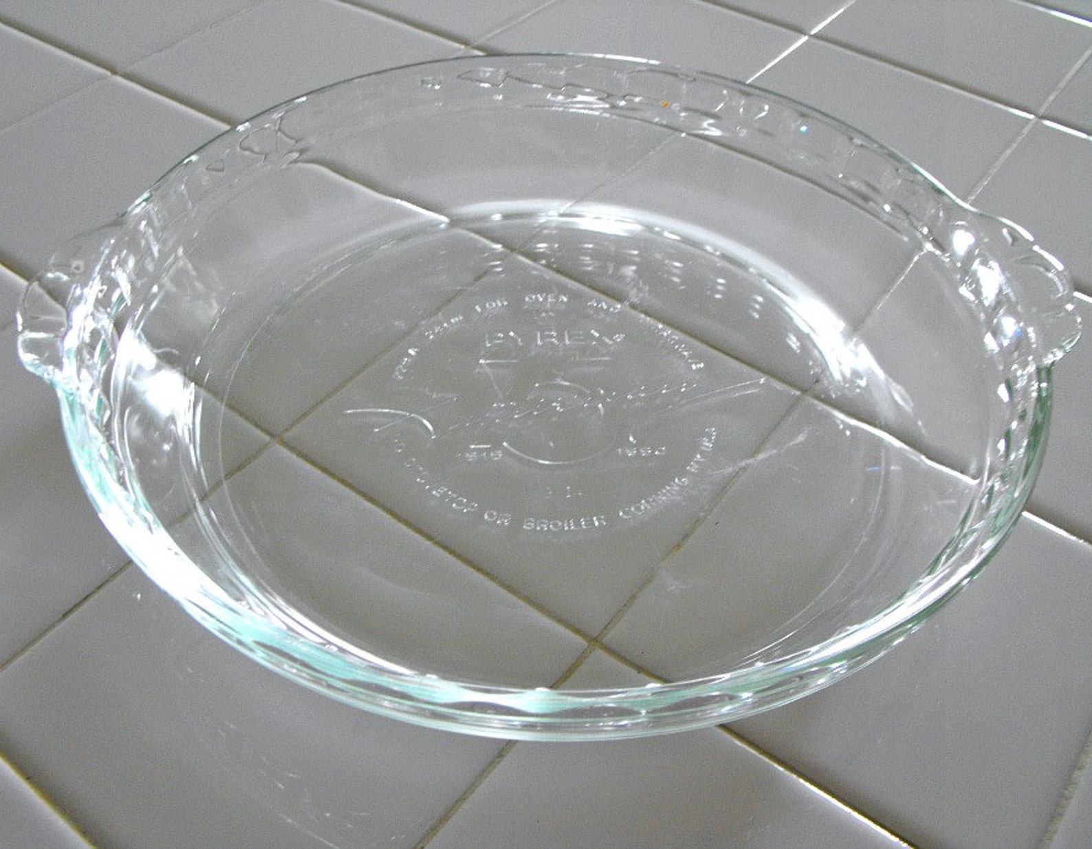 Vintage Pyrex 75th Anniversary Pie Plate With Handles Clear Etsy