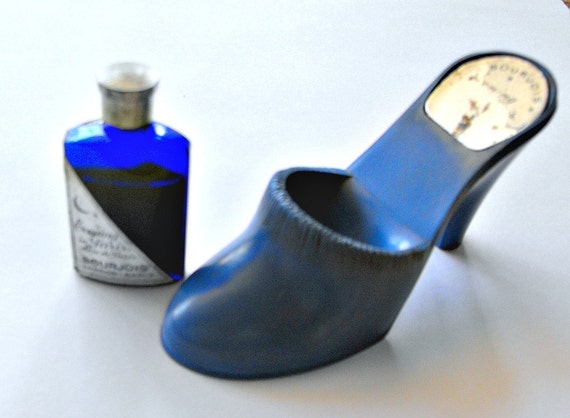 blue high heel perfume