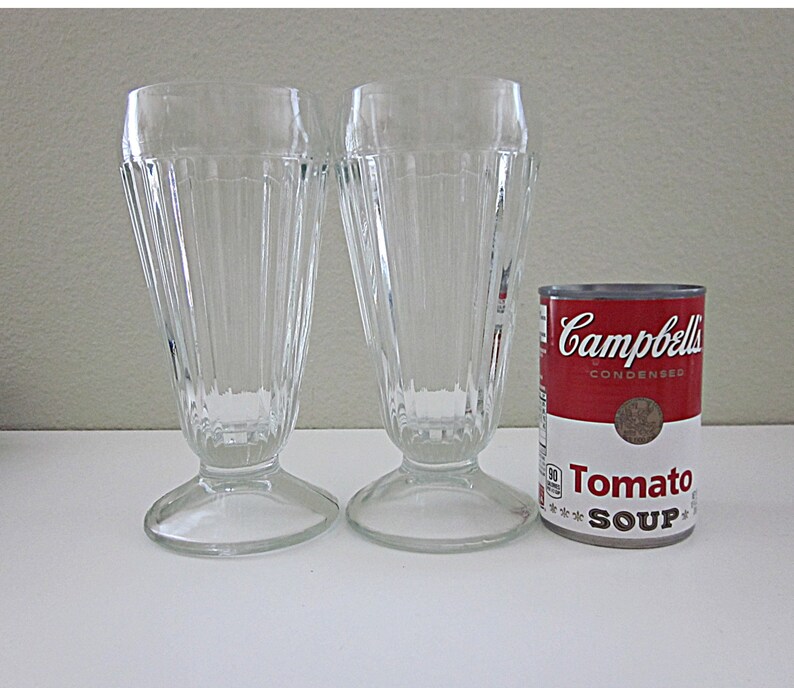 Vintage Pair Ice Cream Float Glasses 1950s Footed Soda Etsy