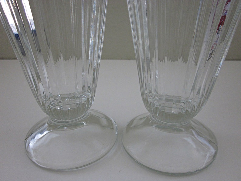 Vintage Pair Ice Cream Float Glasses 1950s Footed Soda Etsy