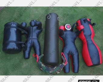 Set de entrenamiento de boxeo y MMA Brawl Strike de 6 piezas: saco de uppercut, maniquí de agarre, sacos de boxeo.