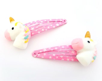 Pastel unicorn hair clips, pastel goth hair accessory