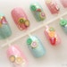 vassokamari reviewed Sweet pastel fruit nails, Japanese nail art set, kawaii 3d nails, pastel goth press on nails