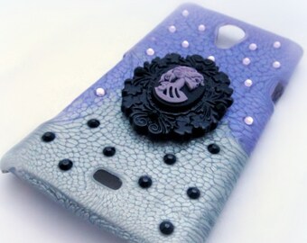 Creepy cameo phone case, custom made spooky gothic phone case