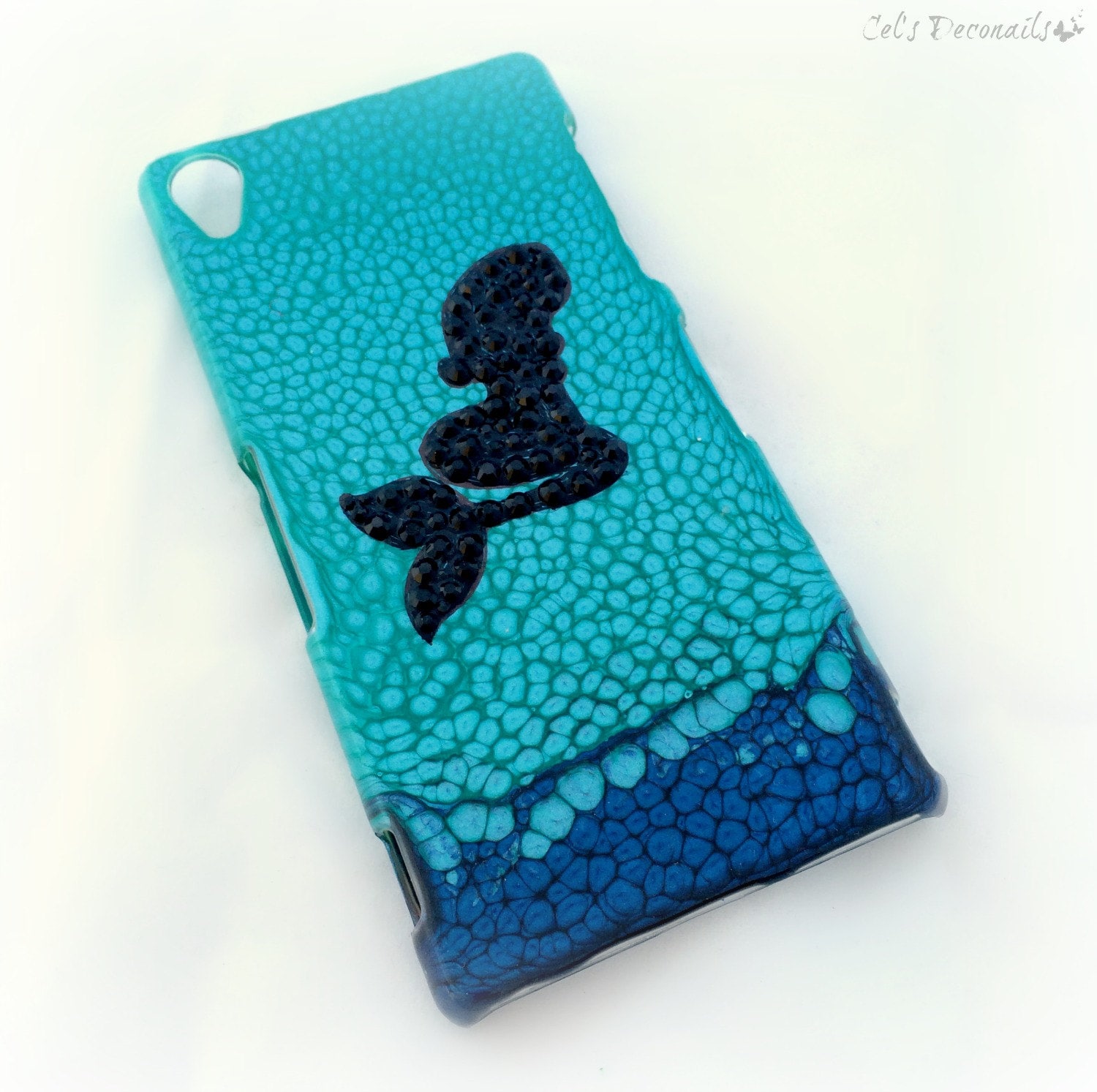 Blue Mermaid Phone Case, Kawaii Decoden iPhone Case, Fairytale