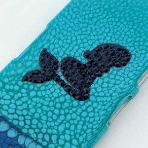 Blue mermaid phone case, kawaii decoden iPhone case, fairytale customized phone case, blue smartphone case