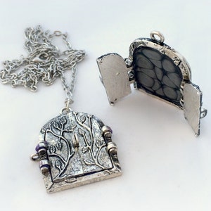 Dark fairytale gate pendant necklace, gothic jewellery, elegant gothic princess jewelry