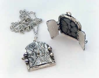 Dark fairytale gate pendant necklace, gothic jewellery, elegant gothic princess jewelry