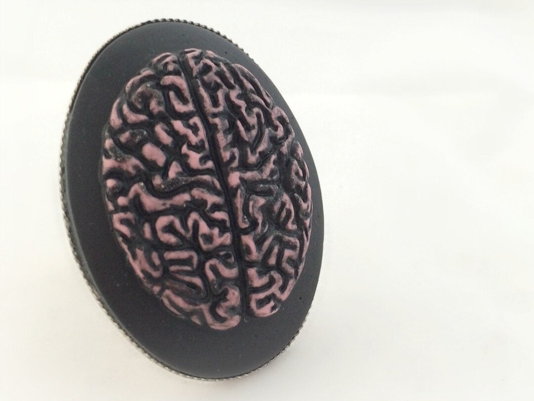 Zombie Brain Cameo Ring, Gothic Horror Statement Ring, Spooky Halloween ...