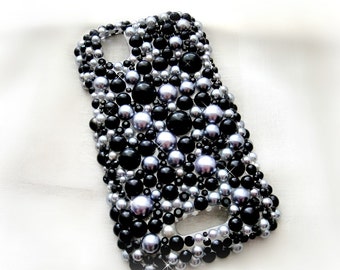 Black Pearl rhinestone phone case smartphone iphone 6 5 4 4S, decoden phone case