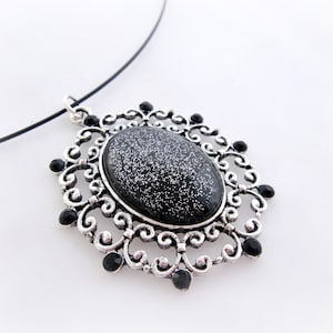 Black victorian gothic necklace, gothic bride jewelry, handmade gift, gothic romance