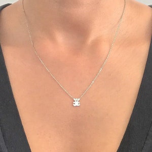 Teddy Bear 14K Solid Gold Necklace (Dainty Little Darling Cute Charm Pendant, Also Available3 without a Chain) {Yellow, White or Rose Gold}