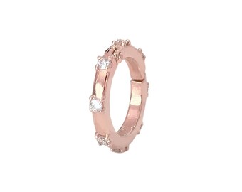 Diamond Enhancer Round Charm 14K Solid Gold Lock Pendant (Natural Real Diamonds Durable Thick Chain Connector For Charms)
