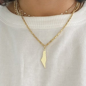 14K Solid Gold Zustand von Israel Charme Anhänger (Real Gold Israel Ausschnitt Anhänger Halsketten) {Charme allein ohne Kette} Versandfertig !!!