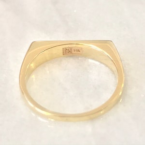 Personalized 14K Solid Gold Rectangle Engravable Signet Ring, Small ...