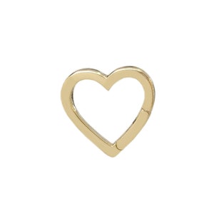 Colgante con candado de oro macizo de 14 quilates con dije de corazón (conector de cadena duradero de oro macizo de 14 quilates real para múltiples dijes) ¡Listo para enviar!