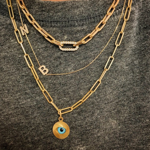 14K Solid Gold Asymmetrical Double 