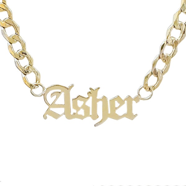 cuban-chain-old-english-font-etsy