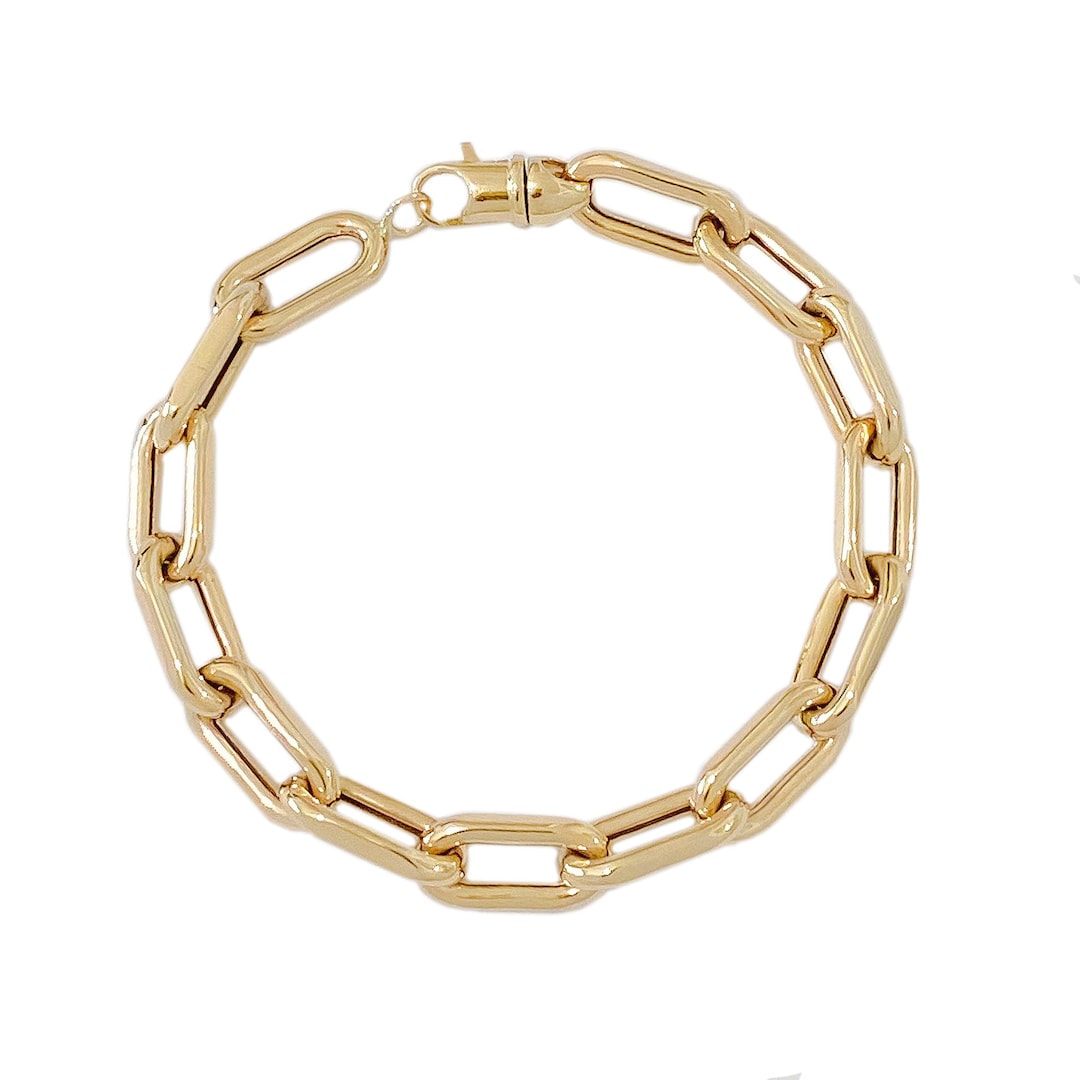 thick flat & oval chain bracelet 約23cm il_1080xN.4090139795_o7gf.jpg