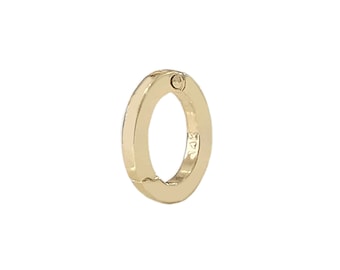 14K Solid Gold Enhancer Oval Charm Pendant Lock ~ In Stock! Ready to Ship! (Real 14K Solid Gold Durable Chain Enhancer For Multiple Charms)