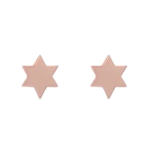 Tiny Star Of David 14K Solid Gold Stud Earrings (Unisex Jewish Sign Star Symbol Magen David Gift Ideas, Avail as Single or Pair of Earrings)