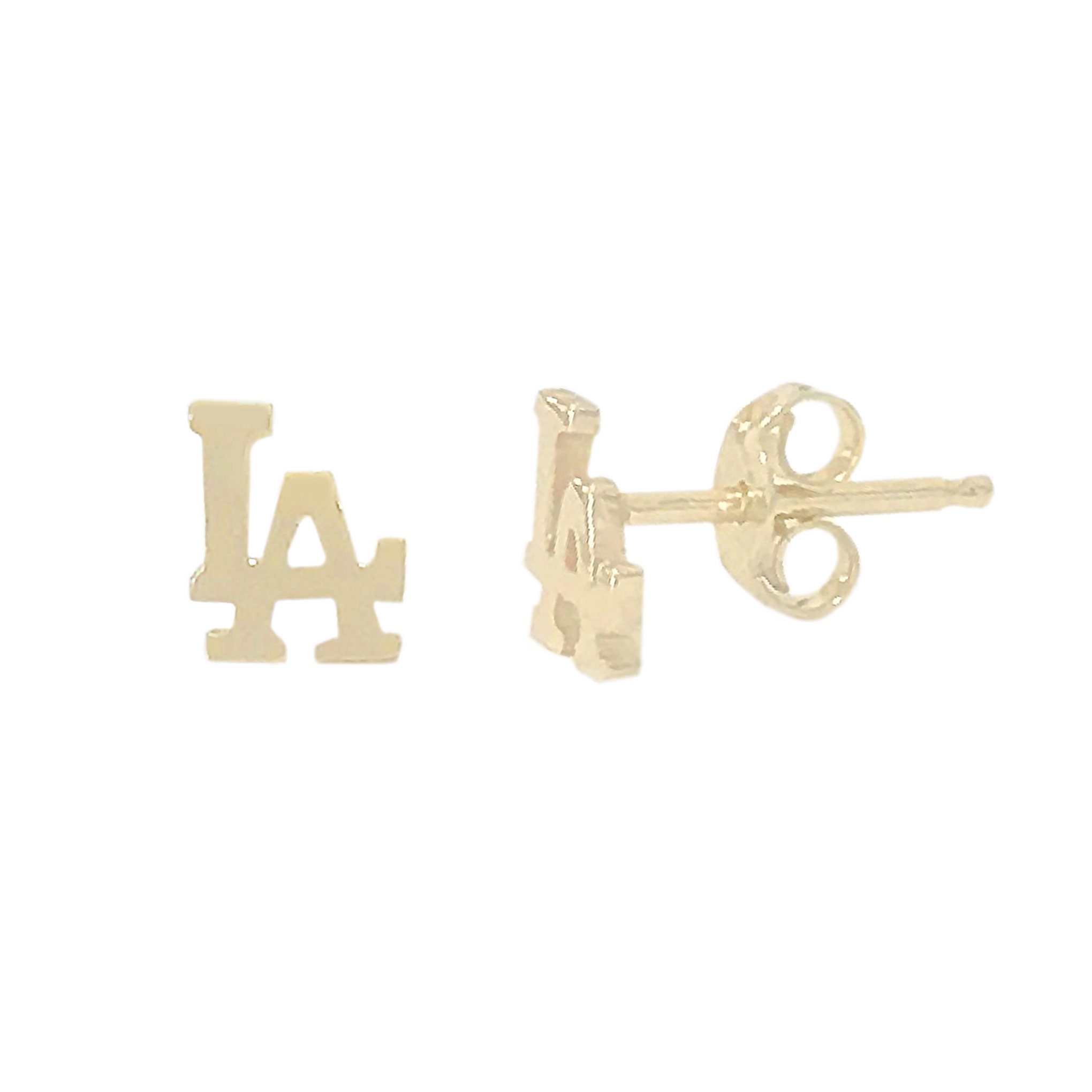 LA 14K Solid Gold Stud Earring (los Angeles Logo Studs