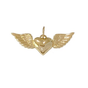 Flying Heart Necklace - Winged Heart Charm - Gwen Delicious Jewelry Designs