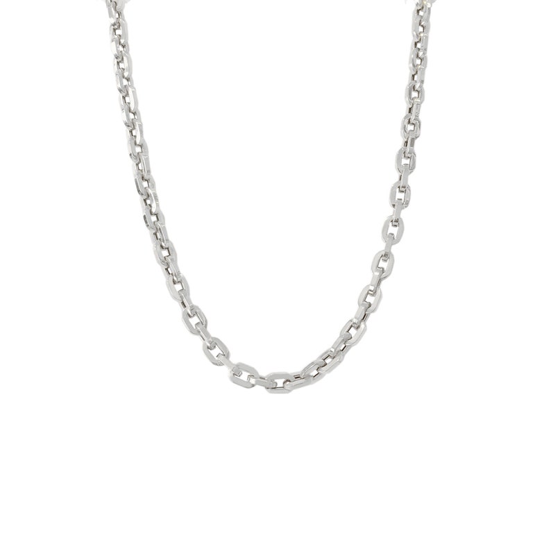 14K Solid Gold Thick Flat Oval Link Rolo Chain Link Necklace Etsy