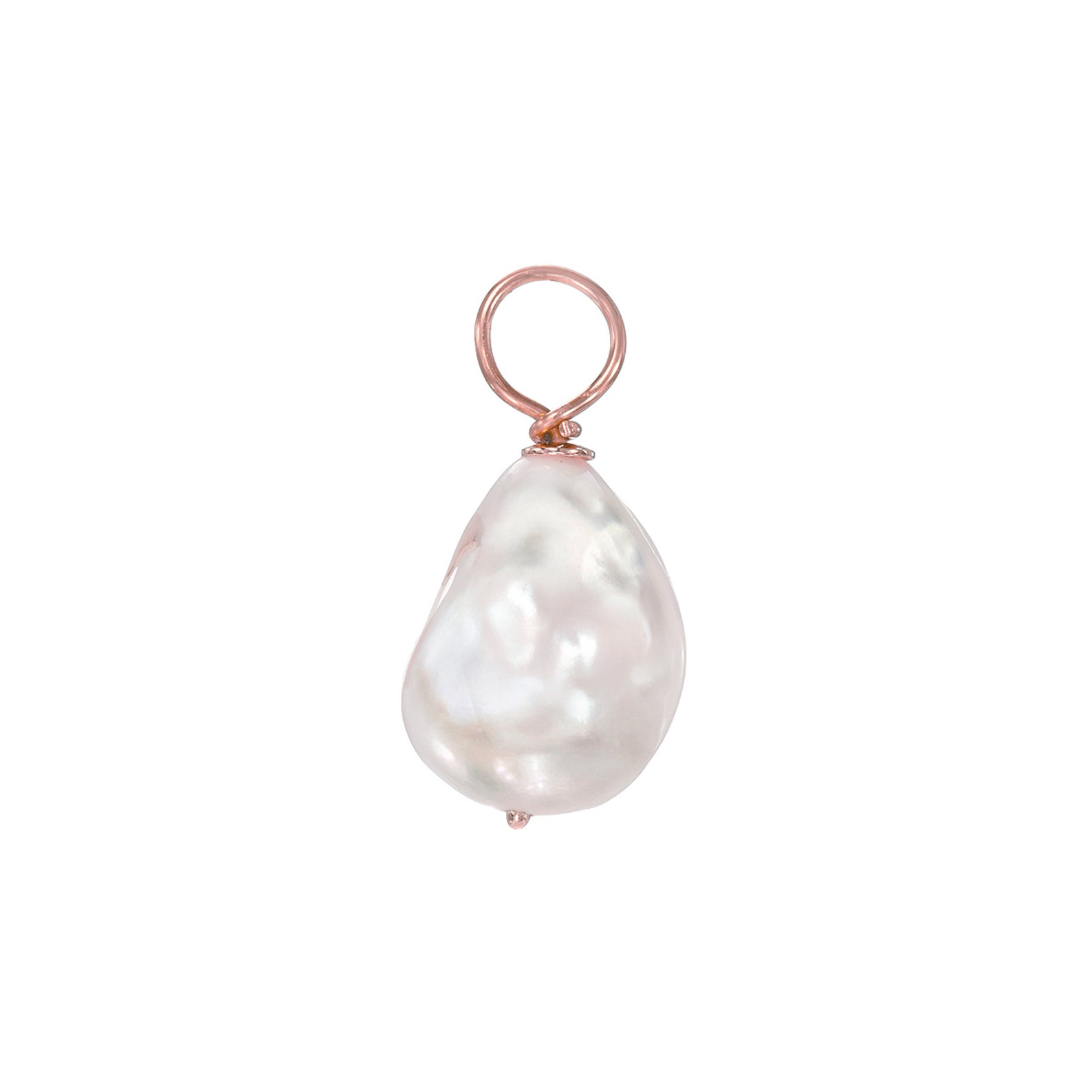 Baroque Pearl 14K Solid Gold Charm Pendant real Natural - Etsy