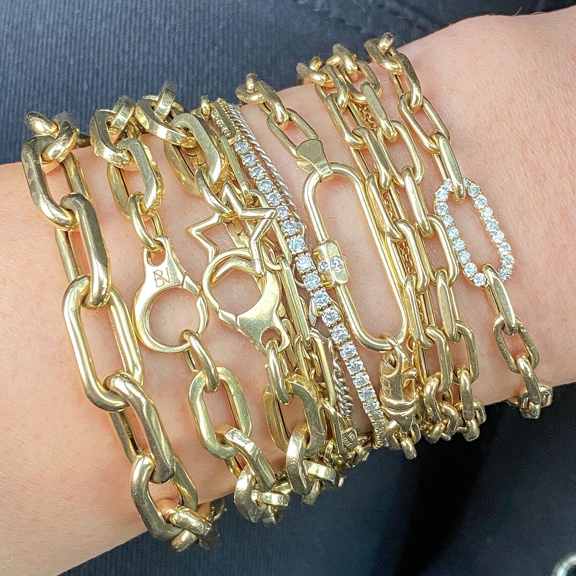 Enhancer Carabiner Lock 14K Solid Gold Charm Large Size Real Etsy