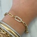 Thick Oval Diamond Link 14K Solid Gold Italian Chain Link Bracelet (Open Link Classic Chain Layering Bracelet, Everyday Wear Charm Bracelet) 