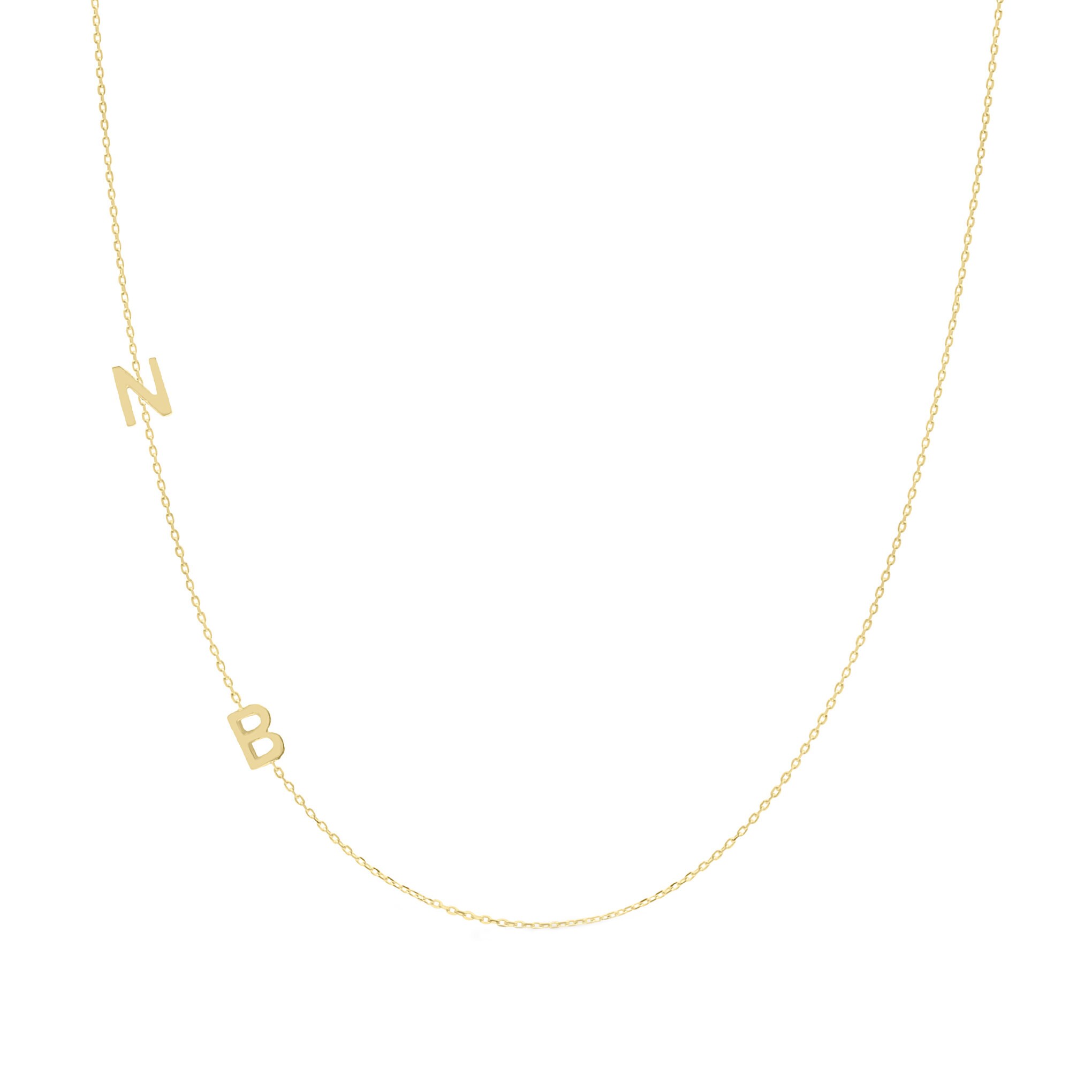 Double 14K Solid Gold Asymmetrical 