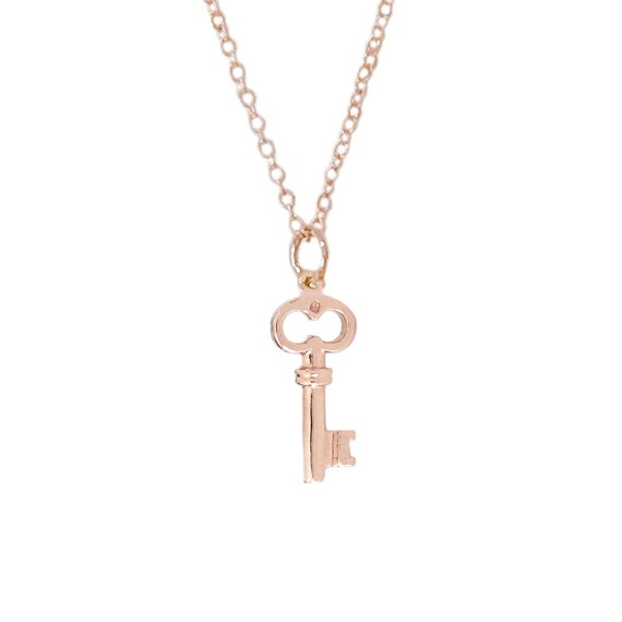 Rose gold sale key pendant