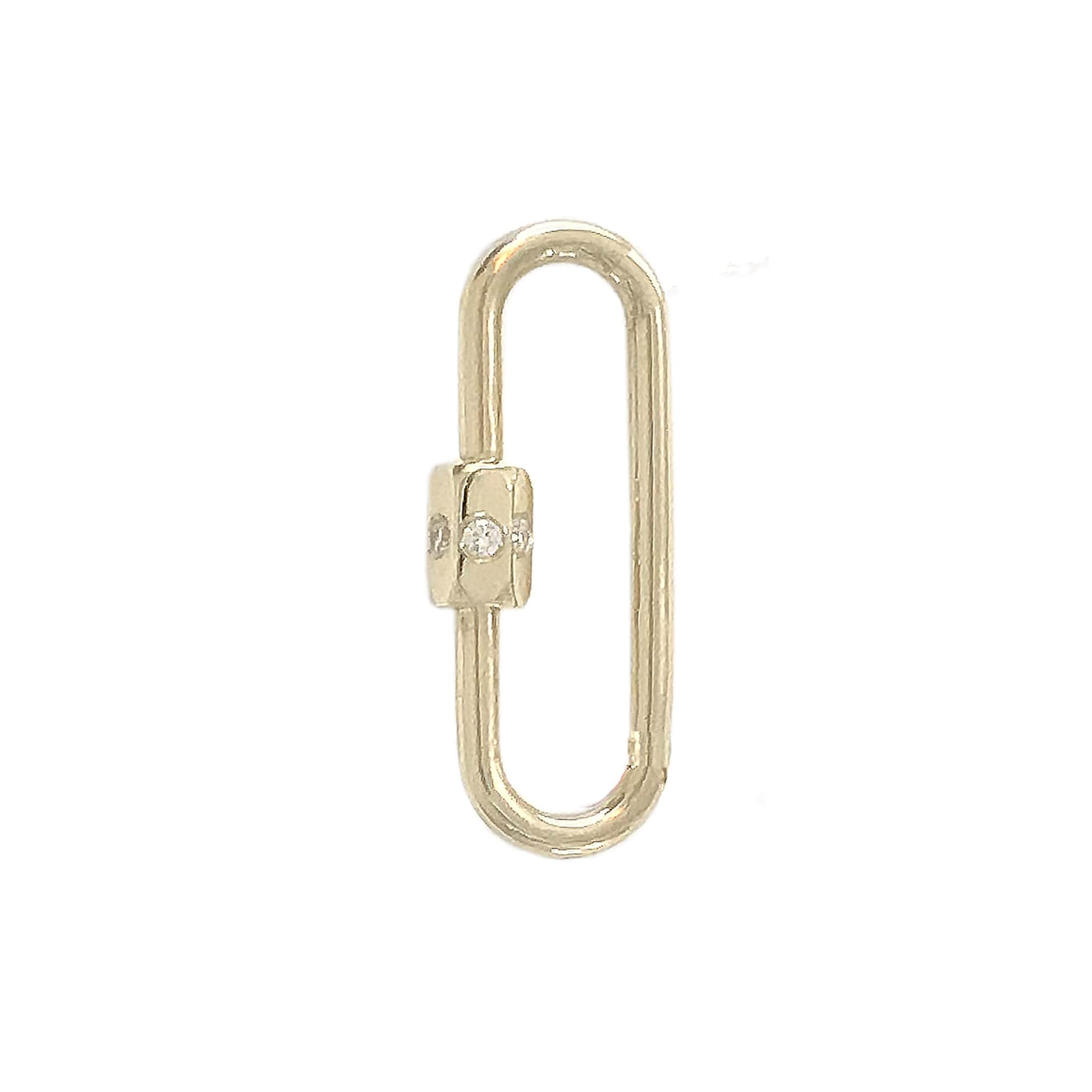 14K GOLD CARABINER LOCK HEX CLASP