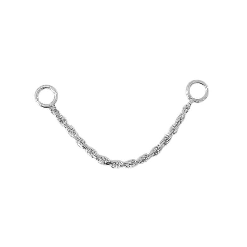 Front to Back Dainty Ear Charm Accessory for Earrings Convertible Dangle Braided Rope Chain 14K Solid Gold Earring Jacket