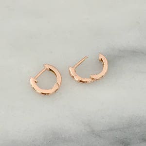 Thick 14K Solid Gold Huggie Hinged Hoop Earring Cuff, 10mm Outer x 6mm Inner Diameter (Cartilage, Helix, & 2nd Hole Piercings) image 5