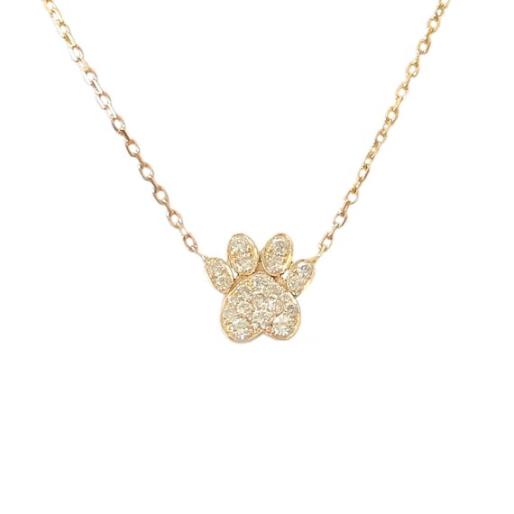 Diamond dog paw necklace discount